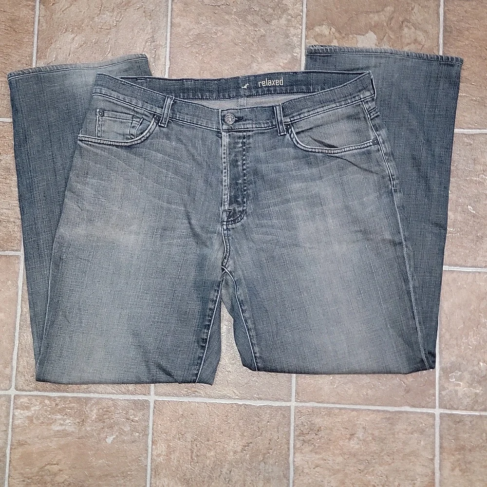 7 For All Mankind Relaxed Fit Button Fly Stretch 7FAM Mens Jeans Size 38 x 30 - Picture 3 of 9